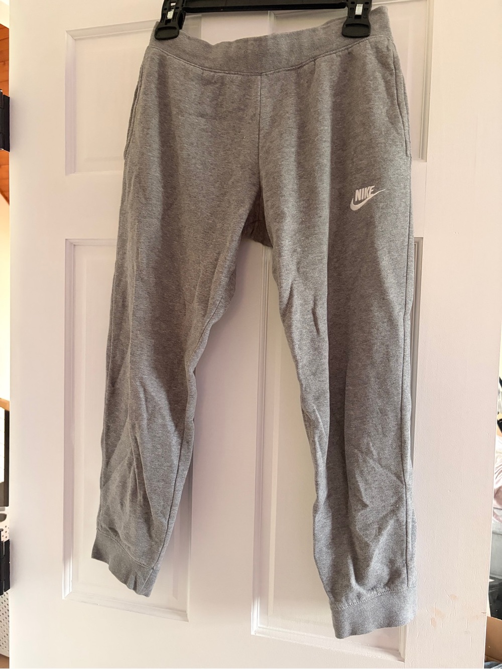 Nike Kids Gray Sweatpants with White Logo
